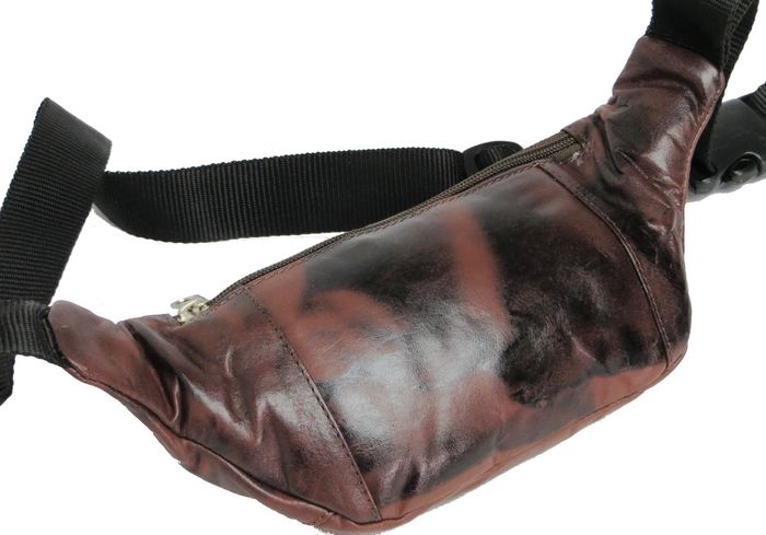Кожаная коричневая поясная сумка Always Wild 907-TT brown купить недорого в Ты Купи