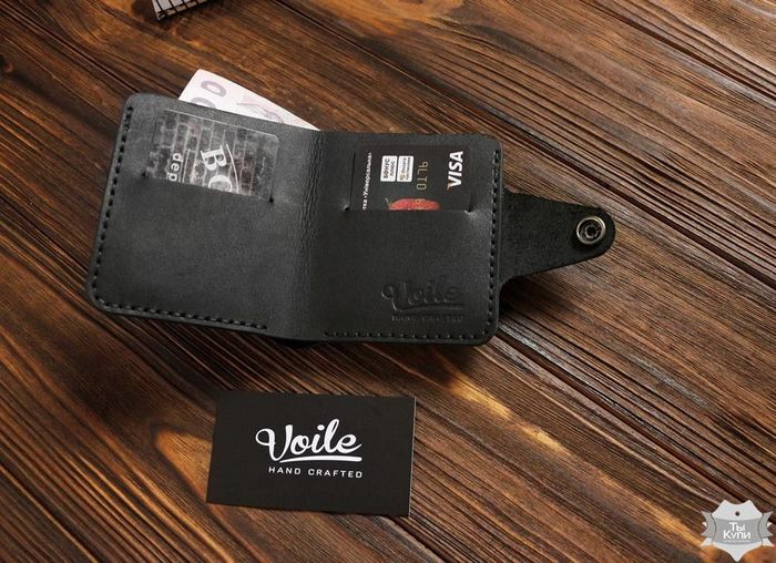 Чоловічий шкіряний гаманець ручної роботи VOILE vl-mw8-kblk купити недорого в Ти Купи