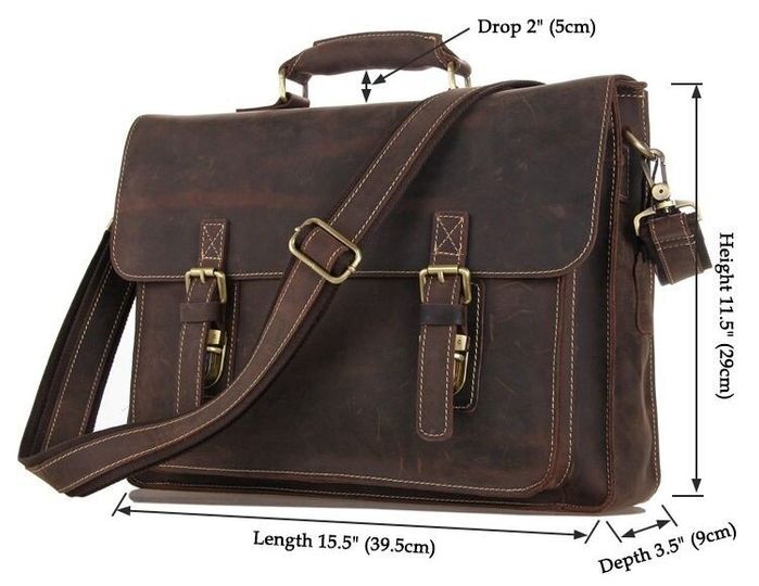 Мужской кожаный портфель Vintage 14246 Темно-коричневый купить недорого в Ты Купи