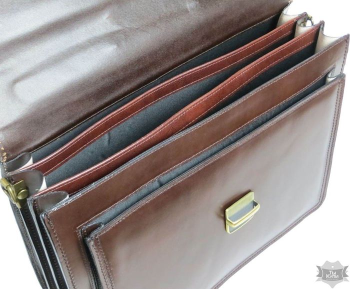 Чоловічий коричневий портфель з натуральної шкіри Rovicky AWR-3-2 купити недорого в Ти Купи