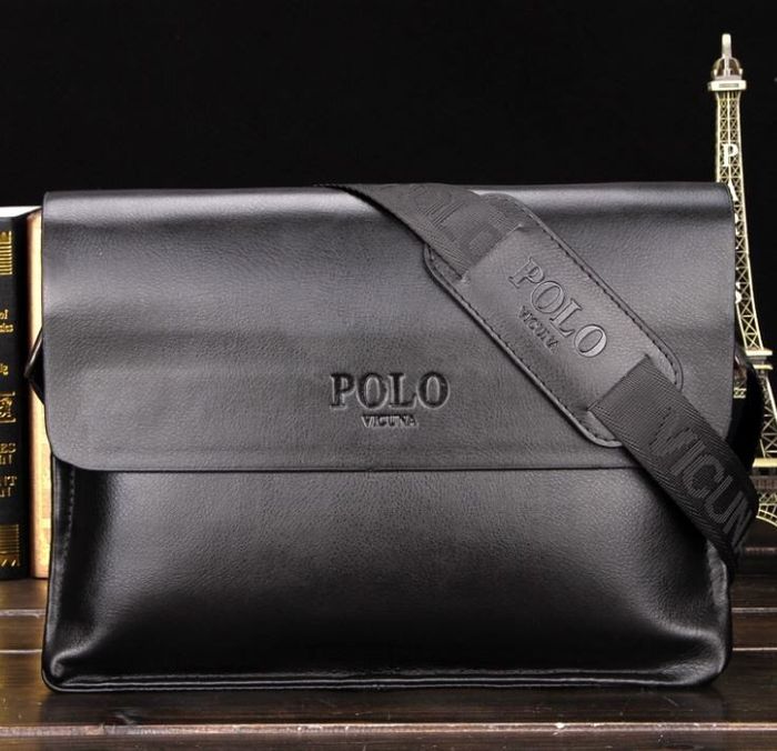 Чоловіча чорна сумка через плече Polo 8801-4 купити недорого в Ти Купи