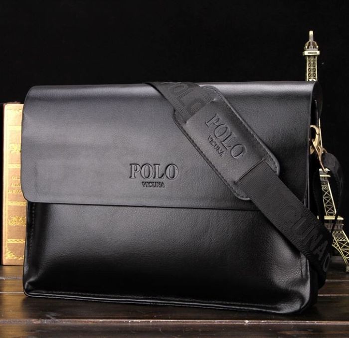 Мужская черная сумка через плечо Polo 8801-4 купить недорого в Ты Купи