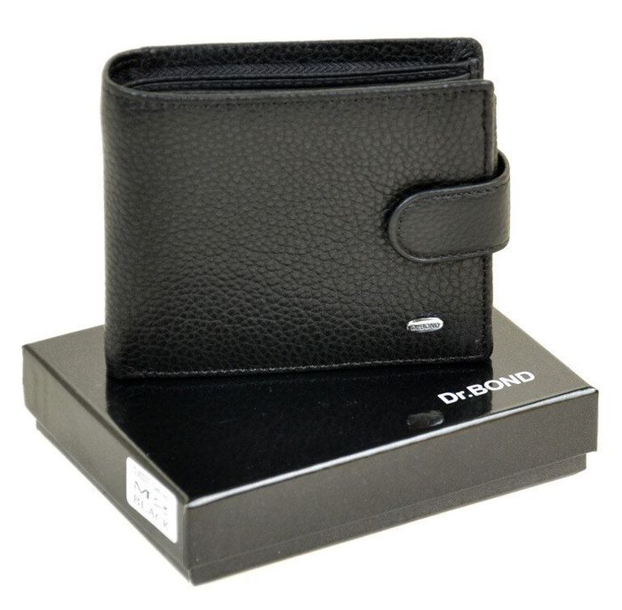 Шкіряний чоловічий гаманець Classic DR. BOND RFID M2-1 black купити недорого в Ти Купи