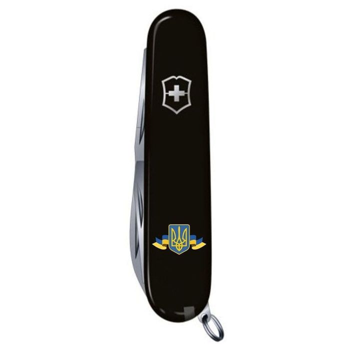 Складной нож Victorinox HUNTSMAN UKRAINE Герб Украины с лентой 1.3713.3_T1010u купить недорого в Ты Купи