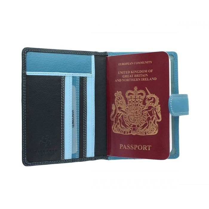 Кожаная обложка для паспорта Visconti rb75 blue m купить недорого в Ты Купи