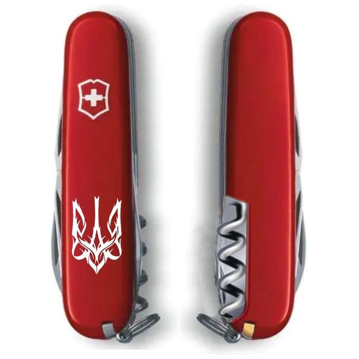 Складной нож Victorinox SPARTAN UKRAINE Трезубец готический белый 1.3603_T0630u купить недорого в Ты Купи
