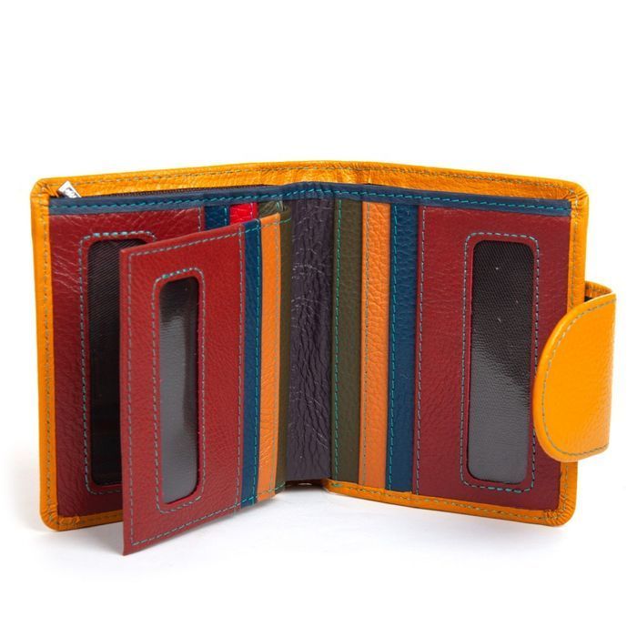 Шкіряний жіночий гаманець Rainbow DR. BOND WRS-415-1 yellow купити недорого в Ти Купи