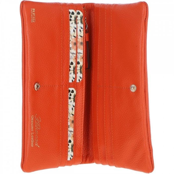 Жіночий шкіряний гаманець Ashwood J56 мандарин із захистом RFID купити недорого в Ти Купи