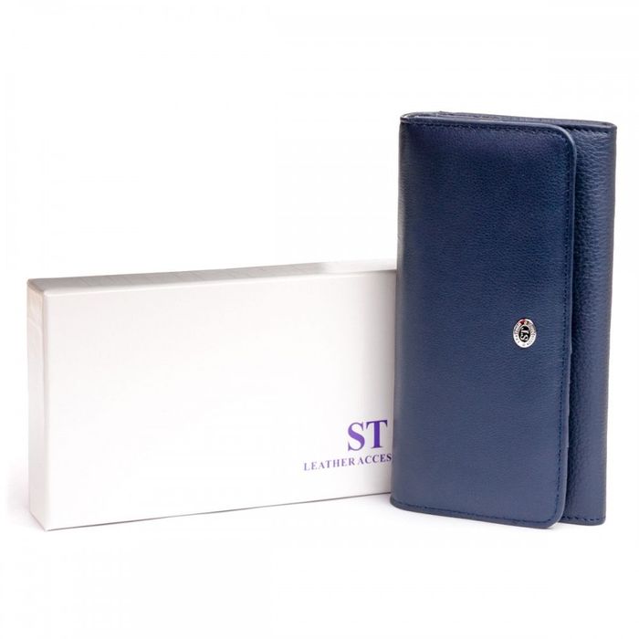 Жіночий шкіряний гаманець ST Leather 19291 Синій купити недорого в Ти Купи