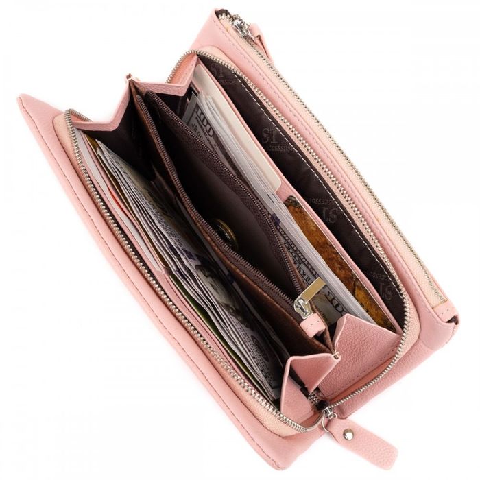 Жіночий шкіряний гаманець ST Leather 19313 Рожевий купити недорого в Ти Купи