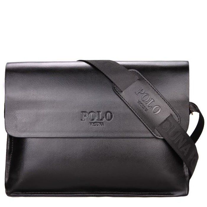 Чоловіча чорна сумка через плече Polo 8801-4 купити недорого в Ти Купи