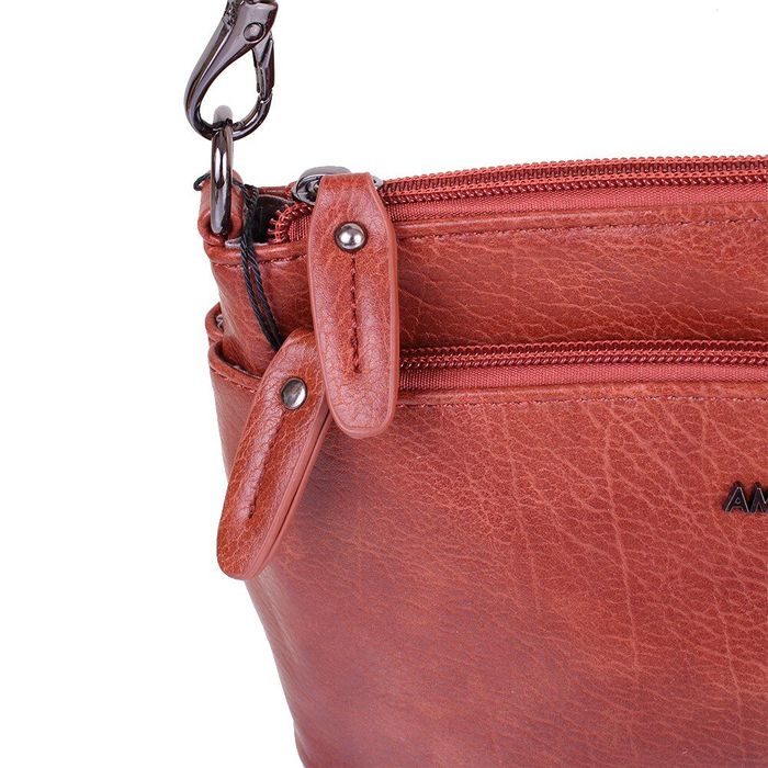 Мини-сумка из кожезаменителя AMELIE GALANTI A991340-red-brown купить недорого в Ты Купи