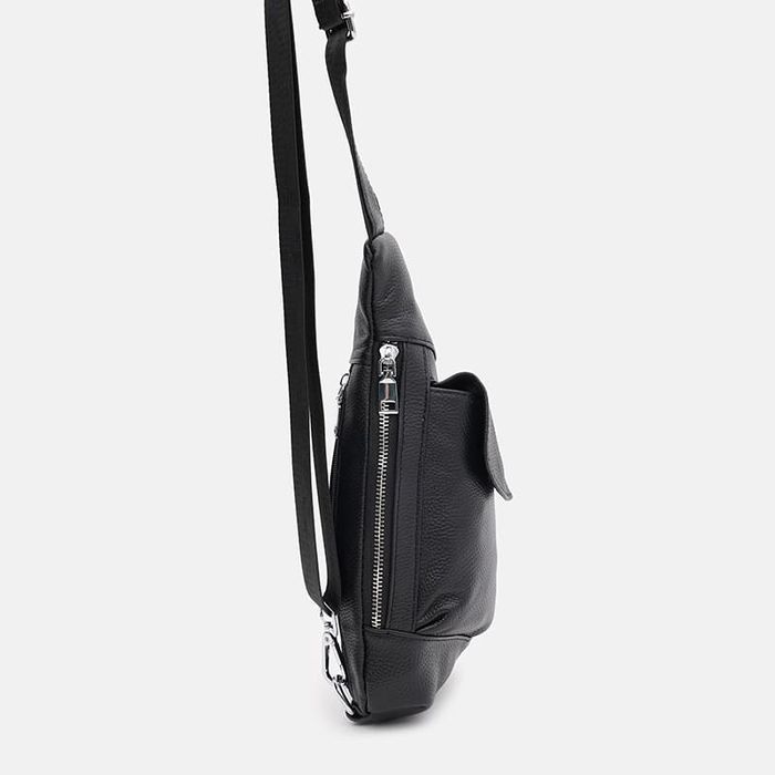 Мужской кожаный рюкзак через плечо Keizer k1712bl-black купить недорого в Ты Купи