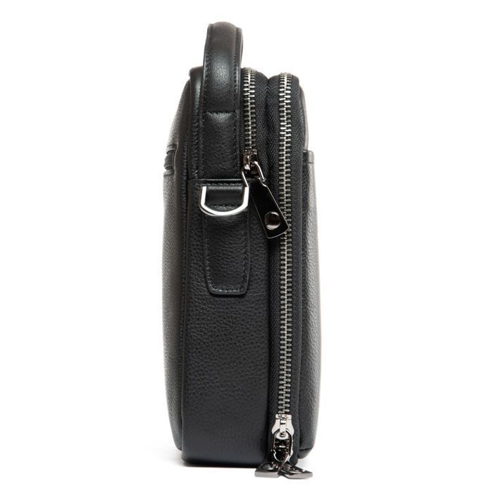 Чоловіча шкіряна сумка через плече BRETTON 4015-5 black купити недорого в Ти Купи