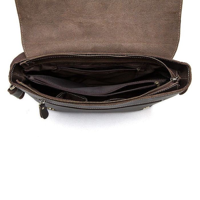 Чоловіча шкіряна сумка через плече Vintage 14780 Коричневий купити недорого в Ти Купи