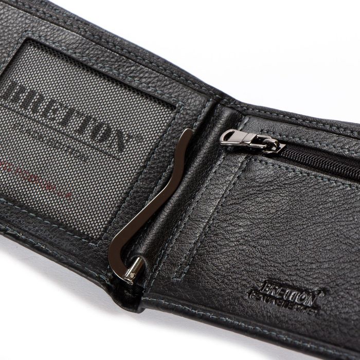 Мужской кожаный зажим для купюр BE BRETTON 208G-L1 black купить недорого в Ты Купи