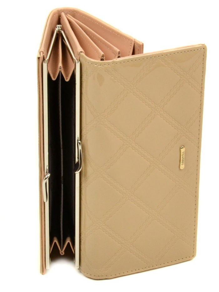 Жіночий стильний бежевий гаманець Cossrol Rose Series-2 WD-3 beige купити недорого в Ти Купи