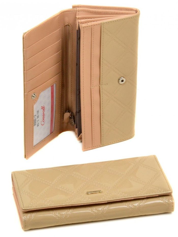 Жіночий стильний бежевий гаманець Cossrol Rose Series-2 WD-3 beige купити недорого в Ти Купи