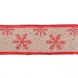 Лента декоративная 6 см * 2 м, с красной снежинкой YES 750314 купить недорого в Ты Купи