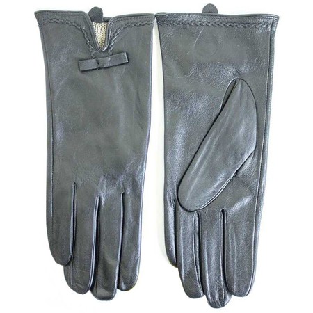 Женские кожаные перчатки Shust Gloves чёрные 368s2 М купить недорого в Ты Купи
