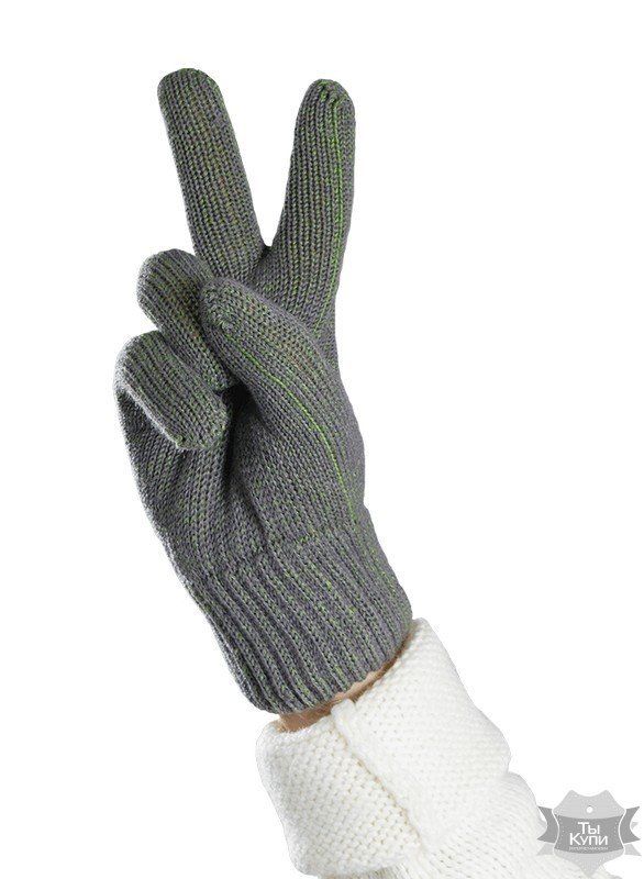 S - Зимние теплые бамбуковые перчатки BAMBOO ANTI FROZEN серо-зеленые купити недорого в Ти Купи
