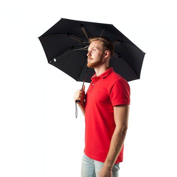 Чоловіча парасолька напівавтомат FULTON WINDBREAKER-1 U801 - BLACK купити недорого в Ти Купи
