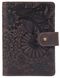 Обкладинка для паспорта зі шкіри Hi Art «Mehendi Art» PB-02/1 Shabby Gavana Brown Темно-коричневий купити недорого в Ти Купи