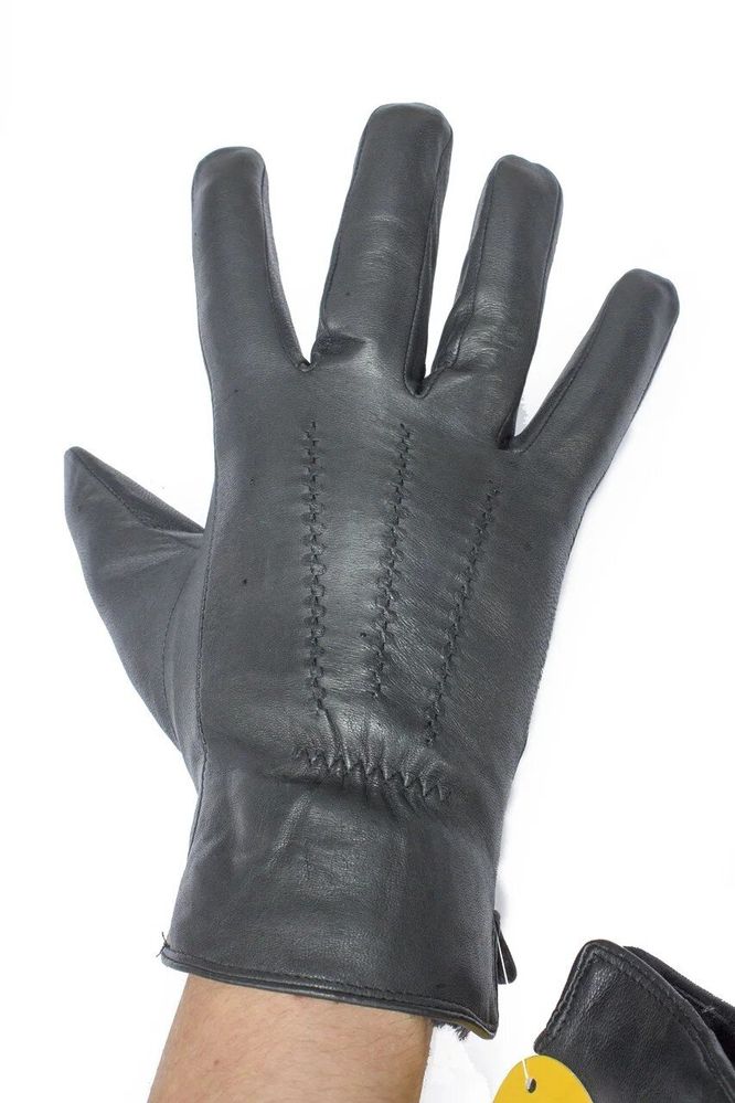 Перчатки мужские чёрные кожаные 313s1 S Shust Gloves купить недорого в Ты Купи