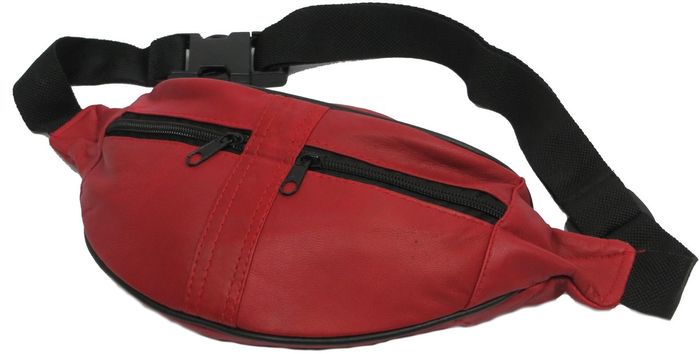 Мужская кожаная поясная сумка Cavaldi 901-353 красная купить недорого в Ты Купи