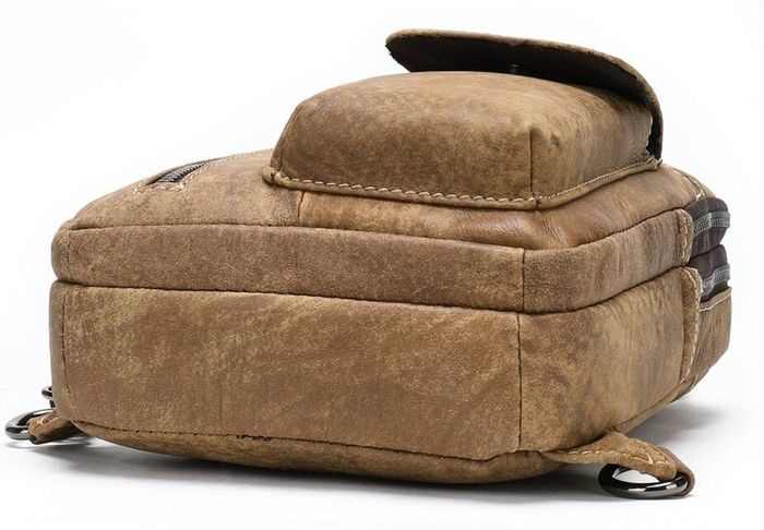 Кожаная светло-коричневая сумка-слинг Vintage 20096 купить недорого в Ты Купи