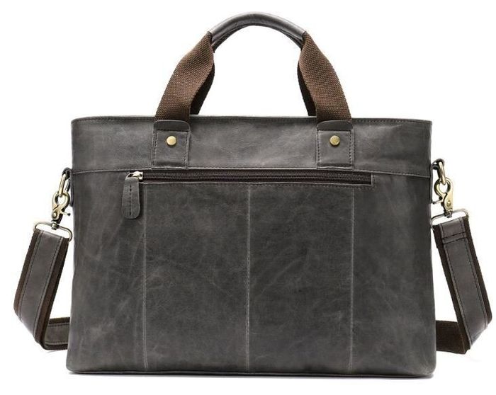 Мужская деловая кожаная сумка Vintage 14778 Серая серый купить недорого в Ты Купи