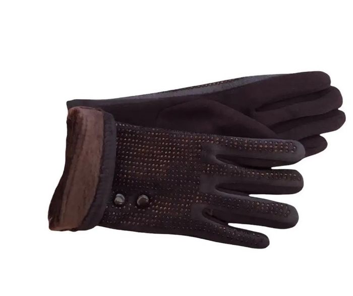 Женские стрейчевые перчатки чёрные 187s2 M купить недорого в Ты Купи