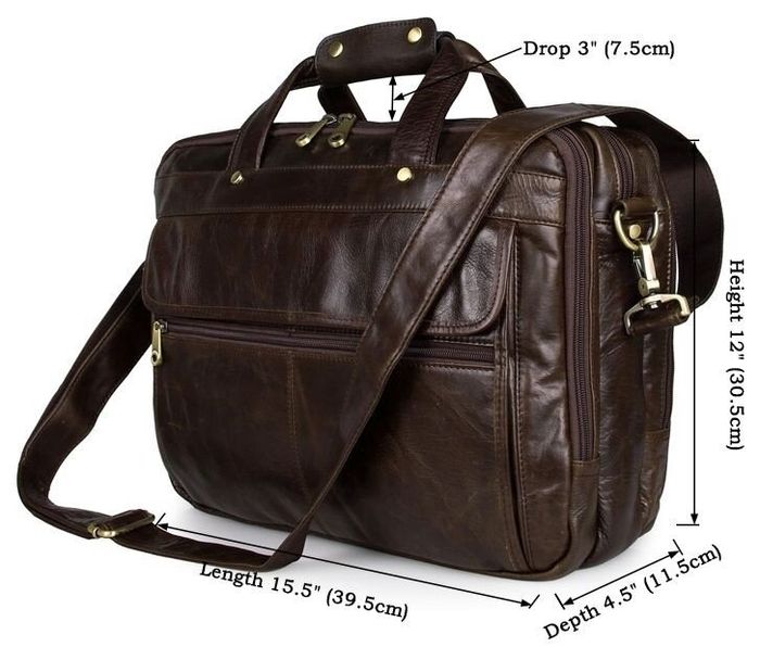 Чоловіча шкіряна сумка Vintage 14247 Темно-коричневий купити недорого в Ти Купи