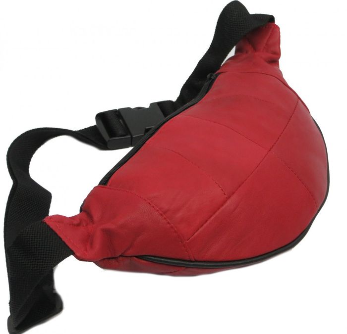 Мужская кожаная поясная сумка Cavaldi 901-353 красная купить недорого в Ты Купи