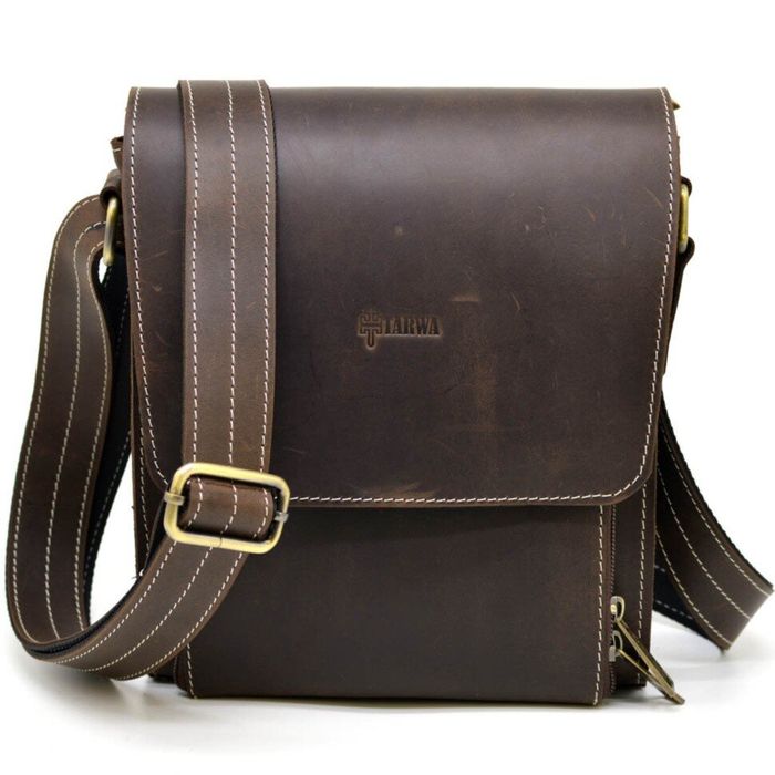 Чоловіча шкіряна коричнева сумка TARWA rcw-3027-3md купити недорого в Ти Купи