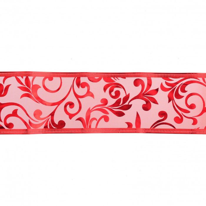 Стрічка декоративна 6 см х 2 м, червона, з візерунком, напівпрозора YES 750318 купити недорого в Ти Купи