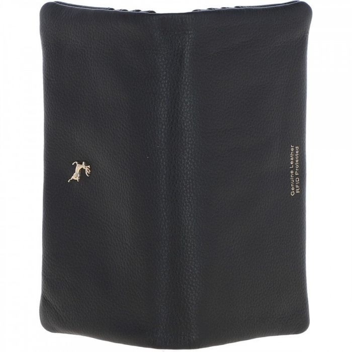 Женский кожаный кошелек Ashwood J56 Black с RFID защитой купить недорого в Ты Купи