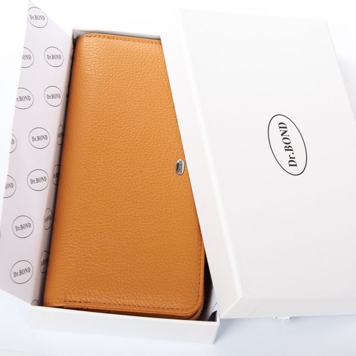 Шкіряний жіночий гаманець Classik DR. BOND WN-23-21 yellow купити недорого в Ти Купи