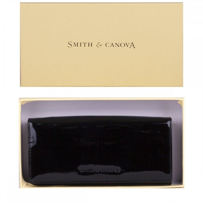 Шкіряний жіночий гаманець Smith and Canova 28609 Haxey (Black Patent) купити недорого в Ти Купи