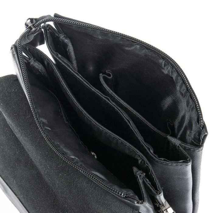 Чоловіча сумка через плече зі шкірозамінника DR. BOND GL 213-2 black купити недорого в Ти Купи