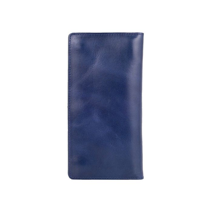Кожаный бумажник Hi Art WP-02 Crystal Blue Mehendi Classic Синий купить недорого в Ты Купи
