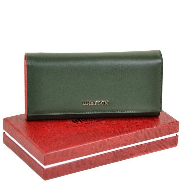 Кожаный кошелек Color Bretton W7232 green купить недорого в Ты Купи
