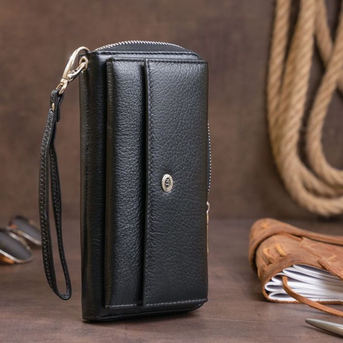 Жіночий шкіряний гаманець ST Leather 19292 Чорний купити недорого в Ти Купи