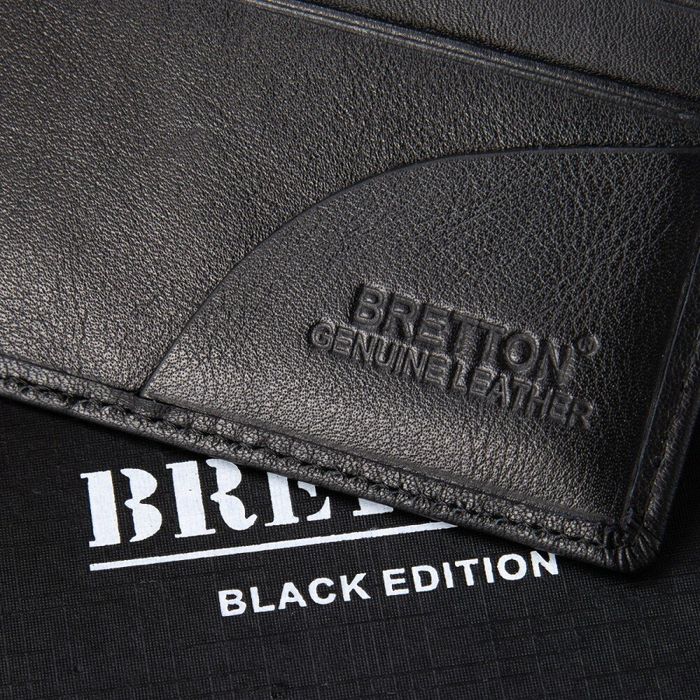 Мужской кожаный зажим для купюр BRETTON M3242 black купить недорого в Ты Купи