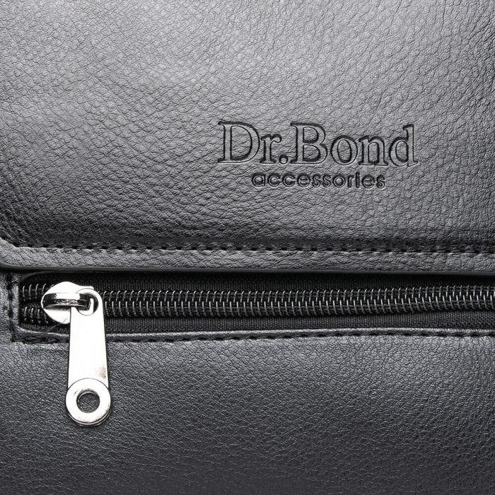 Чоловіча сумка через плече зі шкірозамінника DR. BOND GL 213-2 black купити недорого в Ти Купи