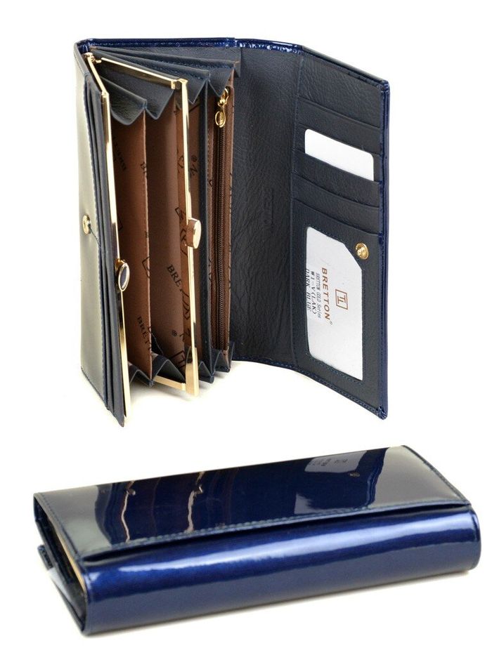 Жіночий гаманець з натуральної шкіри BRETTON W1-V dark-blue купити недорого в Ти Купи