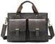 Мужская деловая кожаная сумка Vintage 14778 Серая серый