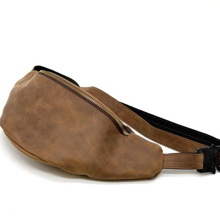 Кожаная коричневая сумка на пояс унисекс TARWA rb-3036-4lx купить недорого в Ты Купи