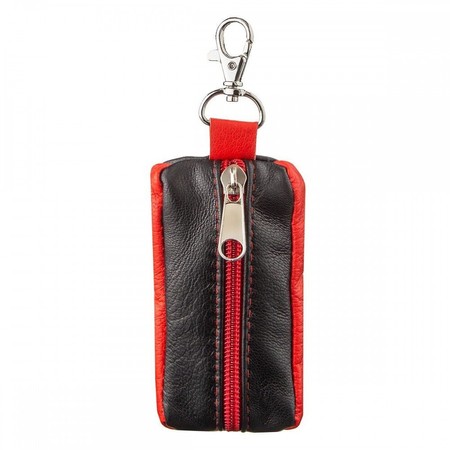 Кожаная комбинированная ключница SHVIGEL 13952 Красный; Черный купить недорого в Ты Купи