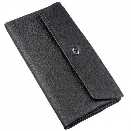 Жіночий чорний гаманець з натуральної шкіри ST Leather 18842 Чорний купити недорого в Ти Купи